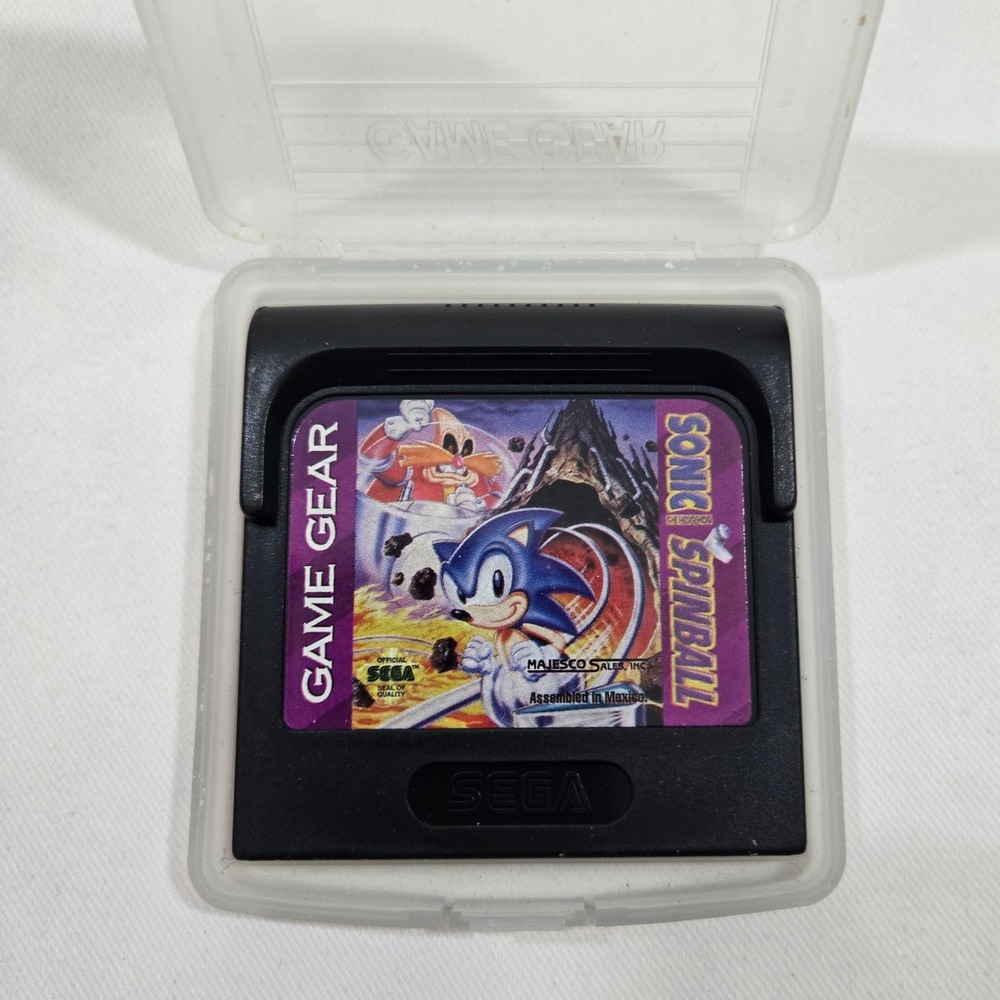 Sonic Spinball Sega Game Gear Cartridge With Case Vintage 1990s Handheld Game